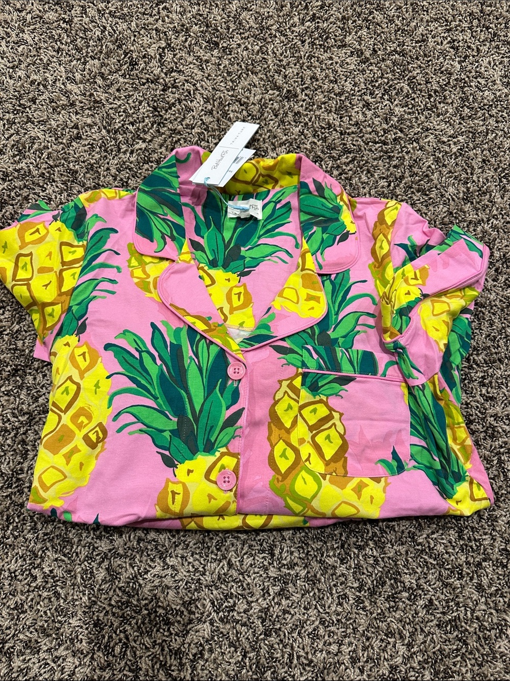 BedHead Pink & Yellow Pineapple Pajama Set - Picture 2 of 4